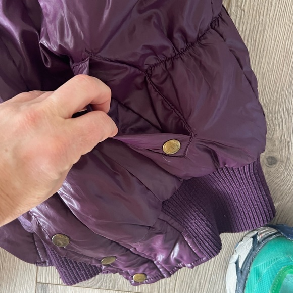 Purple Puffer Vest with Gold Buttons - Picture 4 of 4